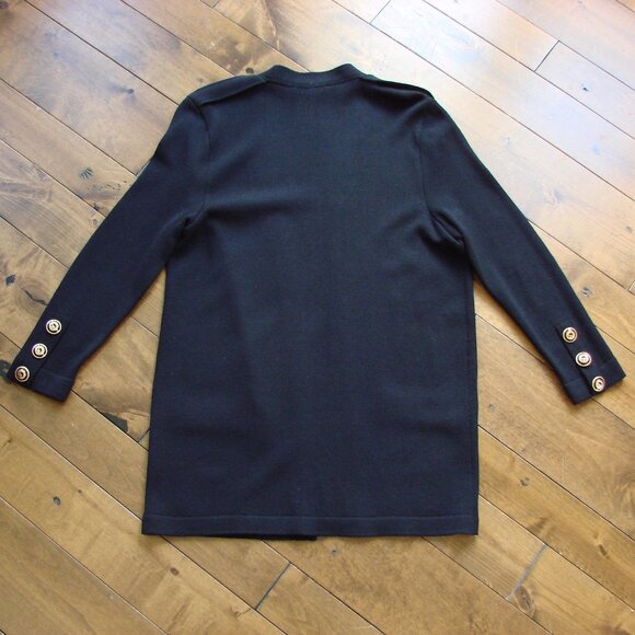 St. John Separates Black Knit Cardigan Sweater Luxury Santiago Knit Medium - Picture 7 of 12